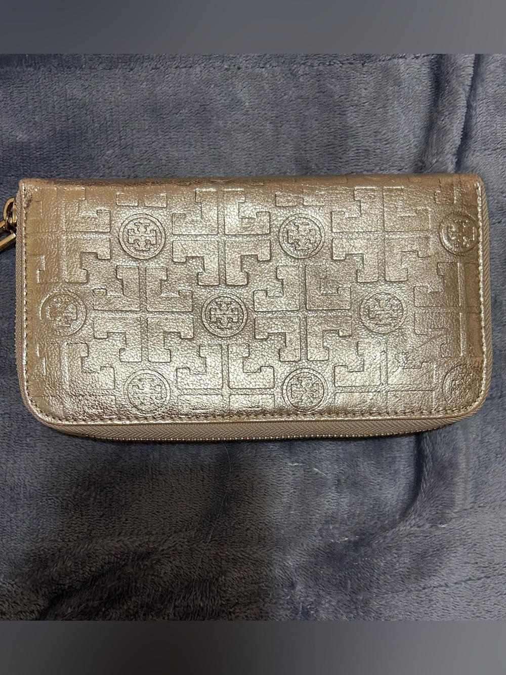 Fashion Metallic Gold Zip Wallet